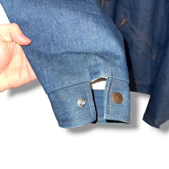 Vintage Wrangler Made in USA Sherpa Denim Jean Jacket Men’s Size M - Picture 7 of 10